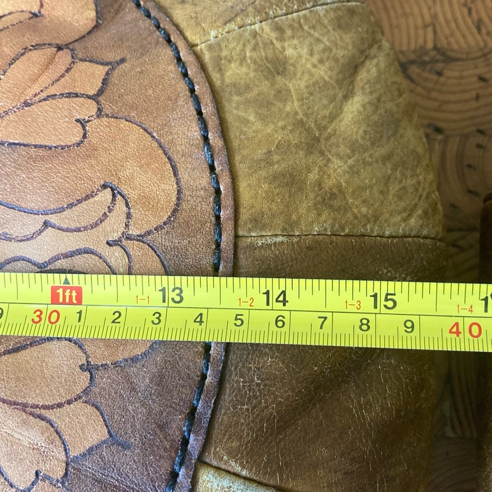 1/2 Vintage Moroccan Leather Mandala Pillow - Picture 9 of 9